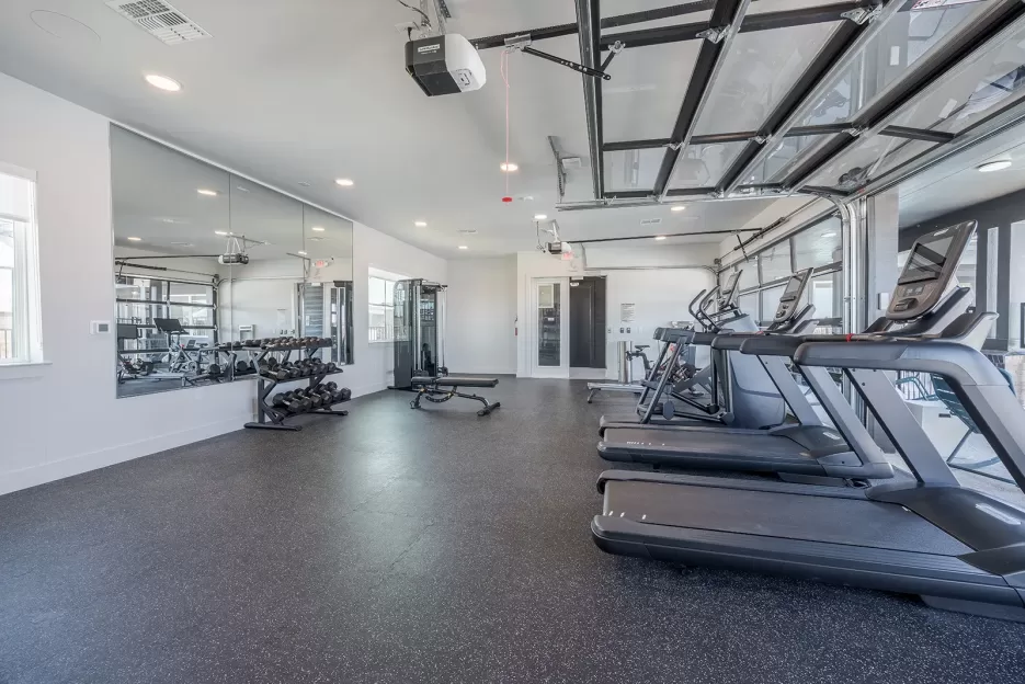 Fitness center with exercise equipment